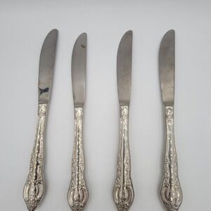 Baroque‎ By Estia Four Dinner Knives 18/8 Stainless Korea Flatware Replacement